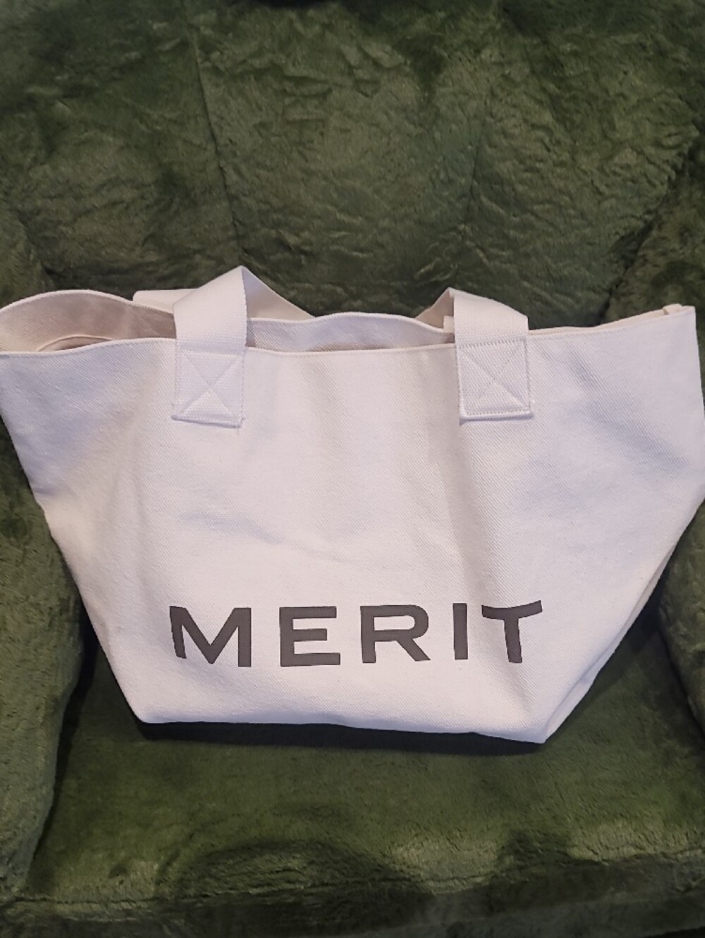 MERIT Canvas Cosmetic Tote Bag in Cream - Picture 5 of 9